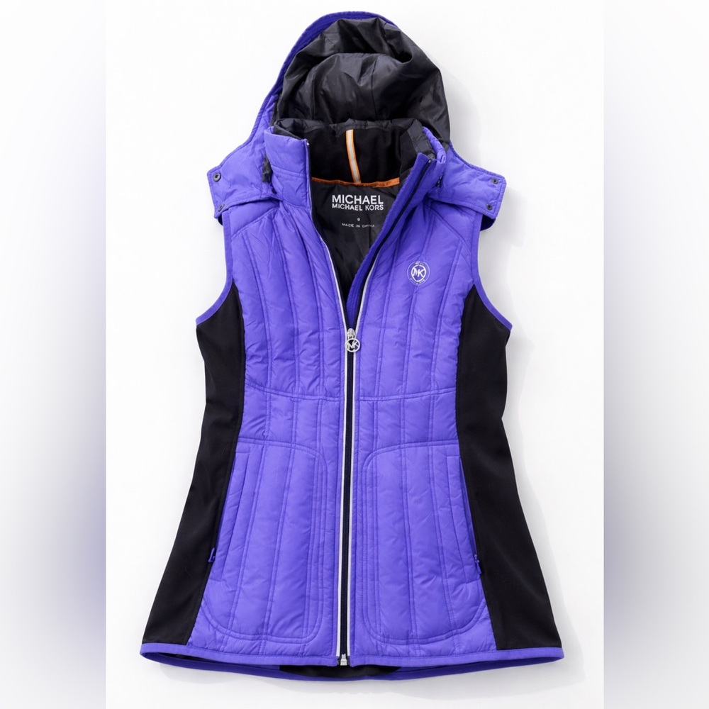 Michael Kors Purple Removable Hooded Puffer Vest Size Small